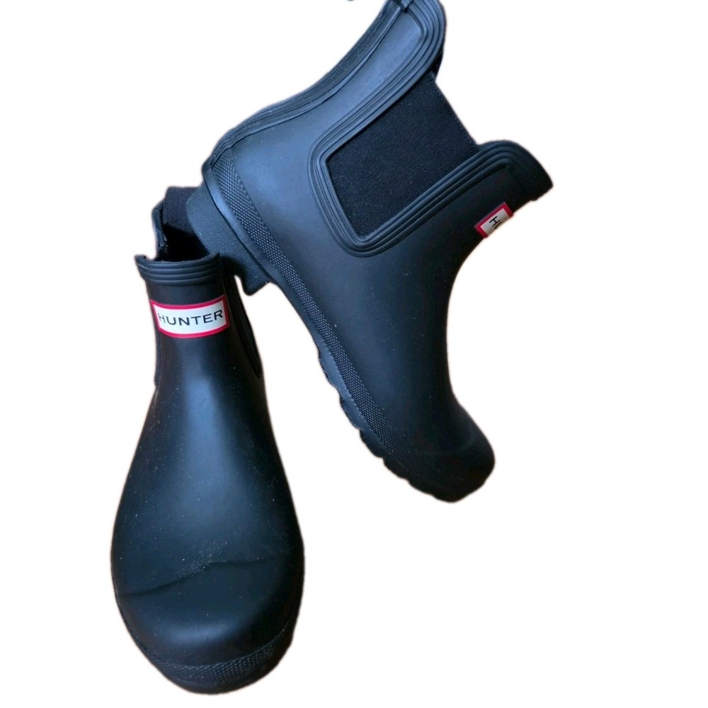 Hunter Original Chelsea Matte Black Waterproof Rain Boots Womens 7
